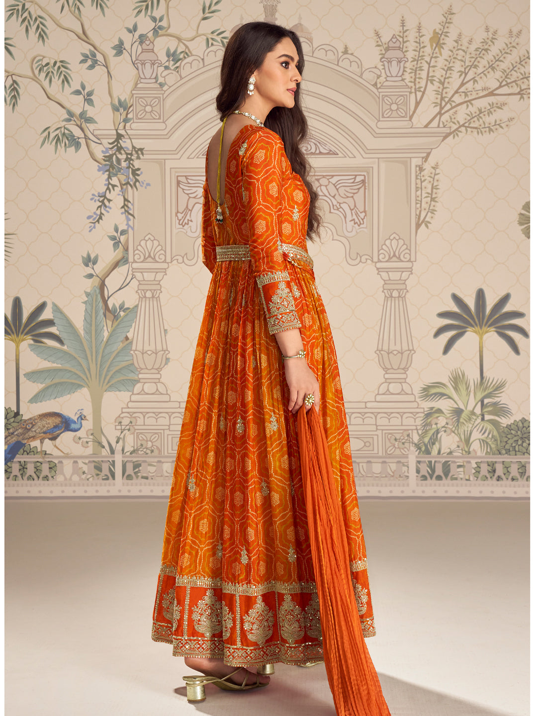 Evanik Designer Chinon Silk Embroidered Work Wedding Anarkali Suit - Distacart