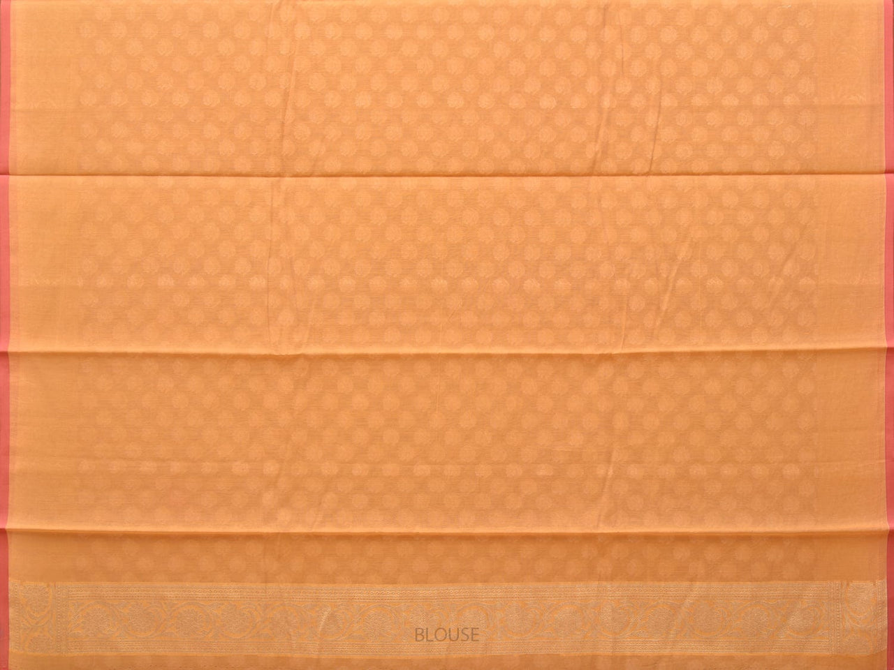 Orange Cut Work Cotton Silk Saree with All Over Banaras Design - Global Threads - Distacart