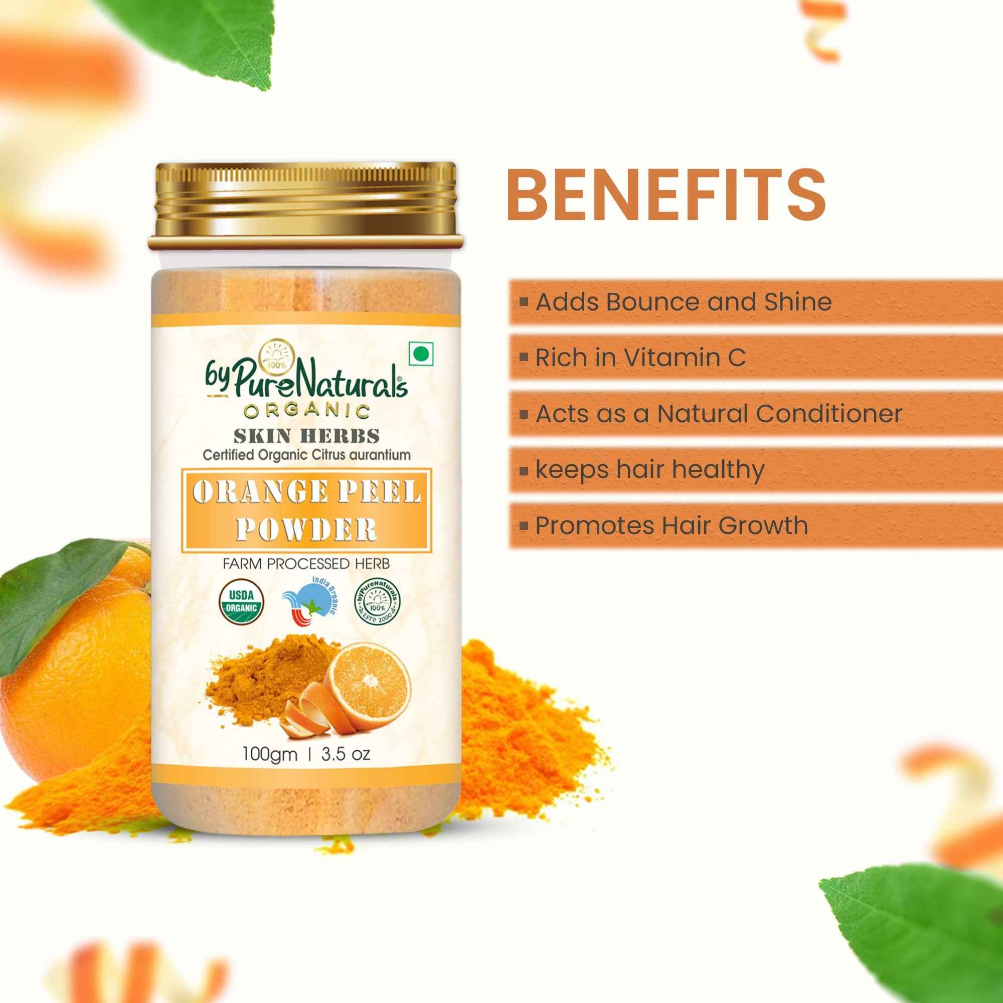 byPureNaturals Organic Orange Peel Powder - Dista