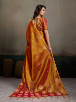 Thumbnail for Anaita Orange Tissue Silk Woven Saree With Blouse - Dista