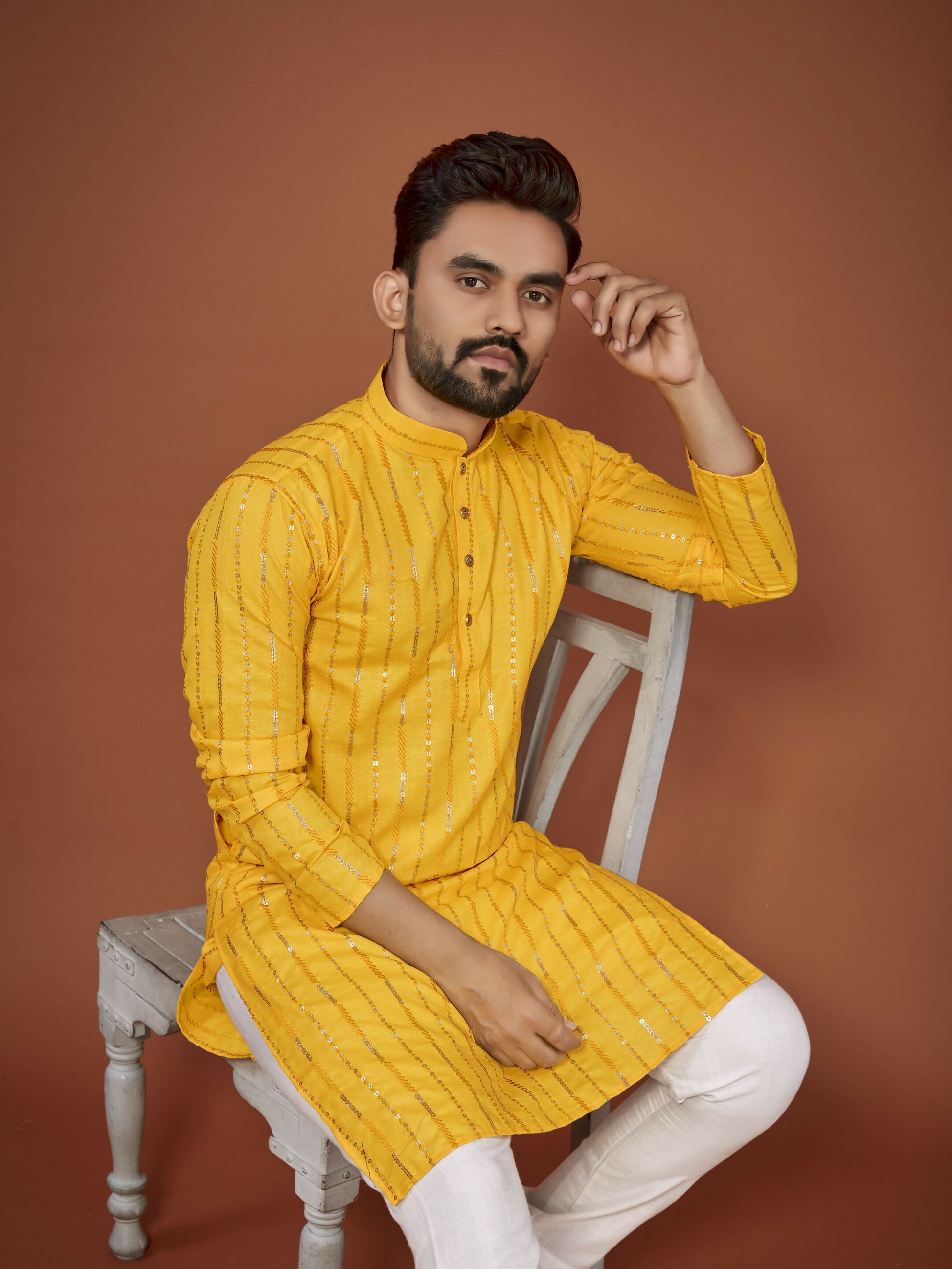 Anaita Yellow Embroidered Cotton Straight Kurta - Distacart
