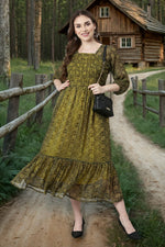 Thumbnail for Souchii Black Bandhani Printed Ethnic Fit & Flare Dress
