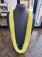 Thumbnail for Inhanns Rangsaaz 20-Layer Luxe Long Beaded Only Necklace - Lemon Yellow Only Necklace - Distacart