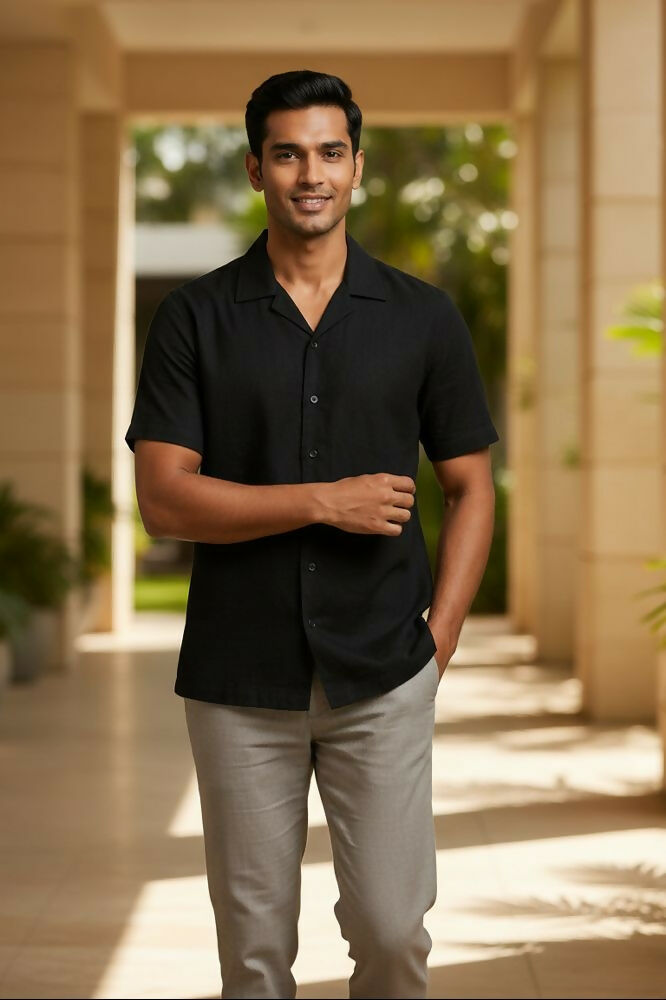 Eclipse — Black Cotton Shirt by Hilo Design - Dista