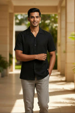 Thumbnail for Eclipse — Black Cotton Shirt by Hilo Design - Dista