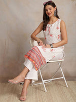 Thumbnail for Anouk Women Geometric Printed Chikankari Kurta