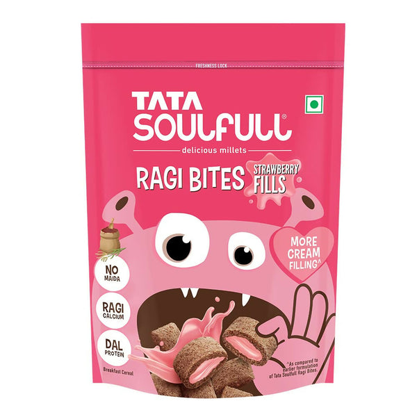Buy Tata Soulfull Ragi Bites Strawberry Fills Breakfast Cereal Online