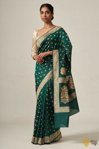 Preksha Creation Indian Style Banarasi Soft Silk Women Saree - Green - Distacart