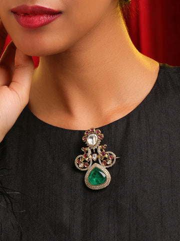 Ruby Raang Green Mosaic Brooch - Distacart