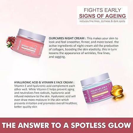 Our Cares Moisturizer With Hyaluronic Acid Vitamin E + Night Cream - Combo - Distacart
