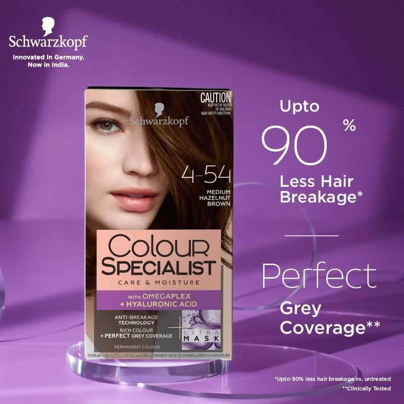 Schwarzkopf Colour Specialist Permanent Hair Colour - 4.54 Medium Hazelnut Brown - Distacart