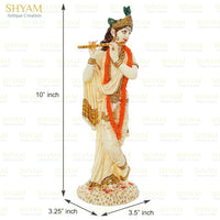 Thumbnail for Shyam Antique Creation Lord shri Krishna Playing Flute Standing kanha Idol - Distacart