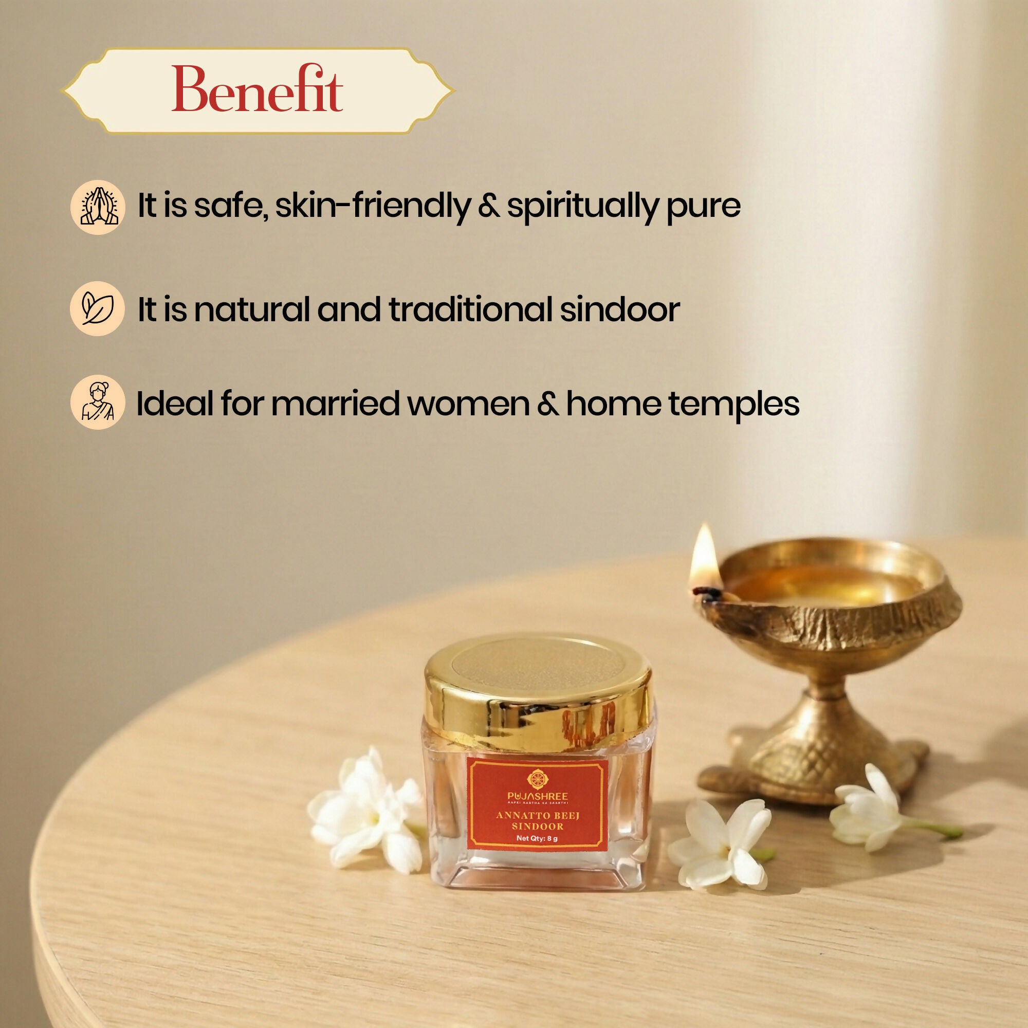 Pujashree Annatto Beez Sindoor – Traditional Sacred Sindoor for Puja & Religious Rituals - Dista