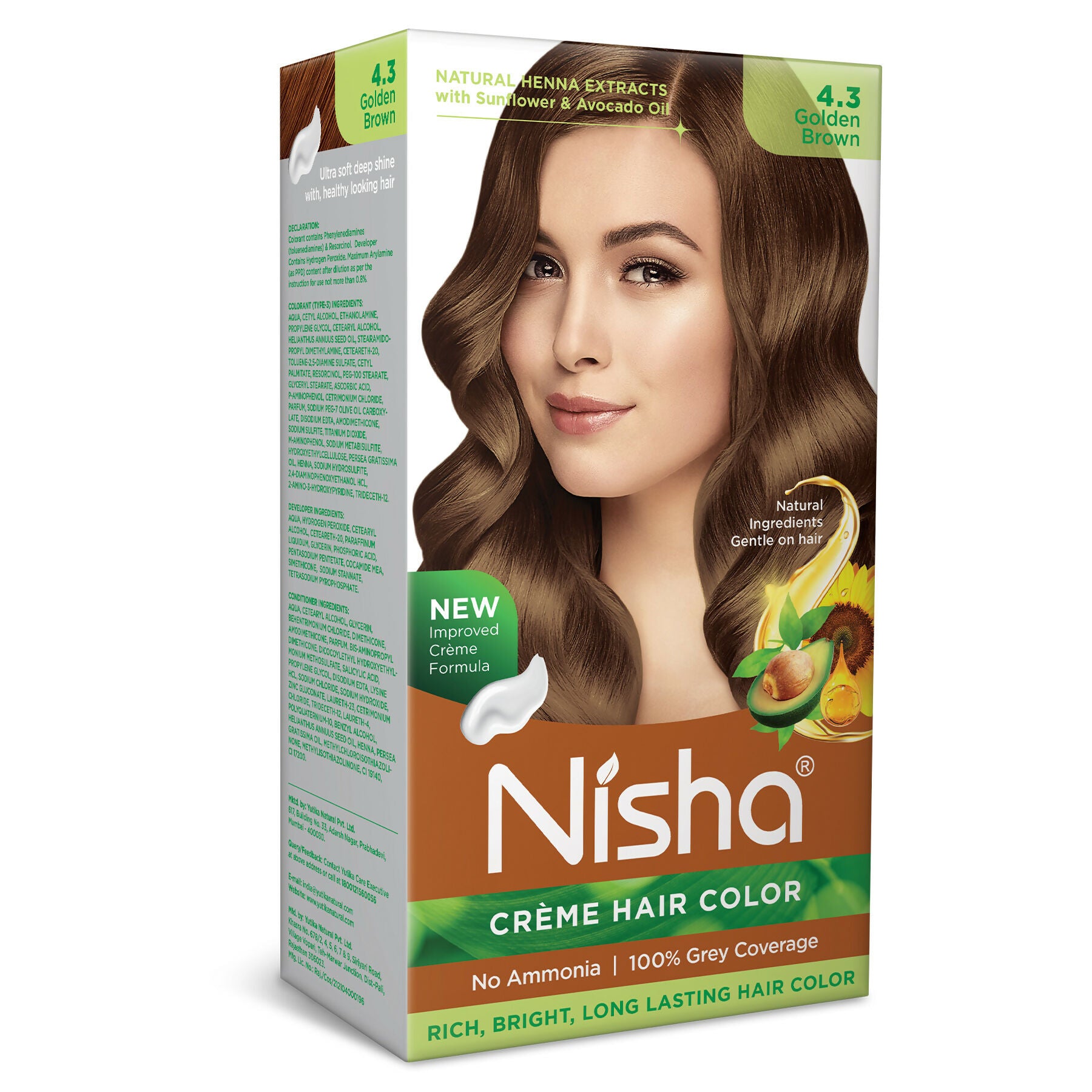 Nisha Creme Hair Color for Women - Golden Brown - Distacart