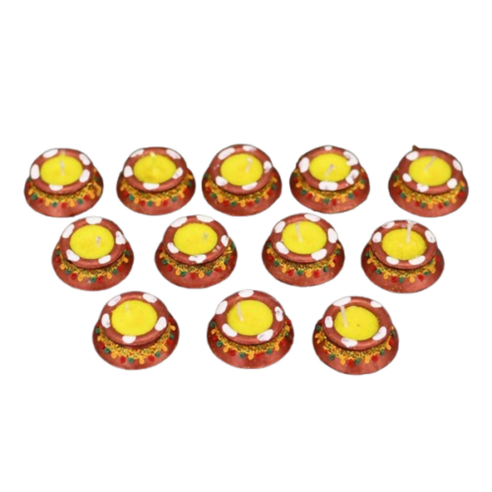 CraftVatika Handmade Wax Clay Mitti Diya For Decoration - Dista