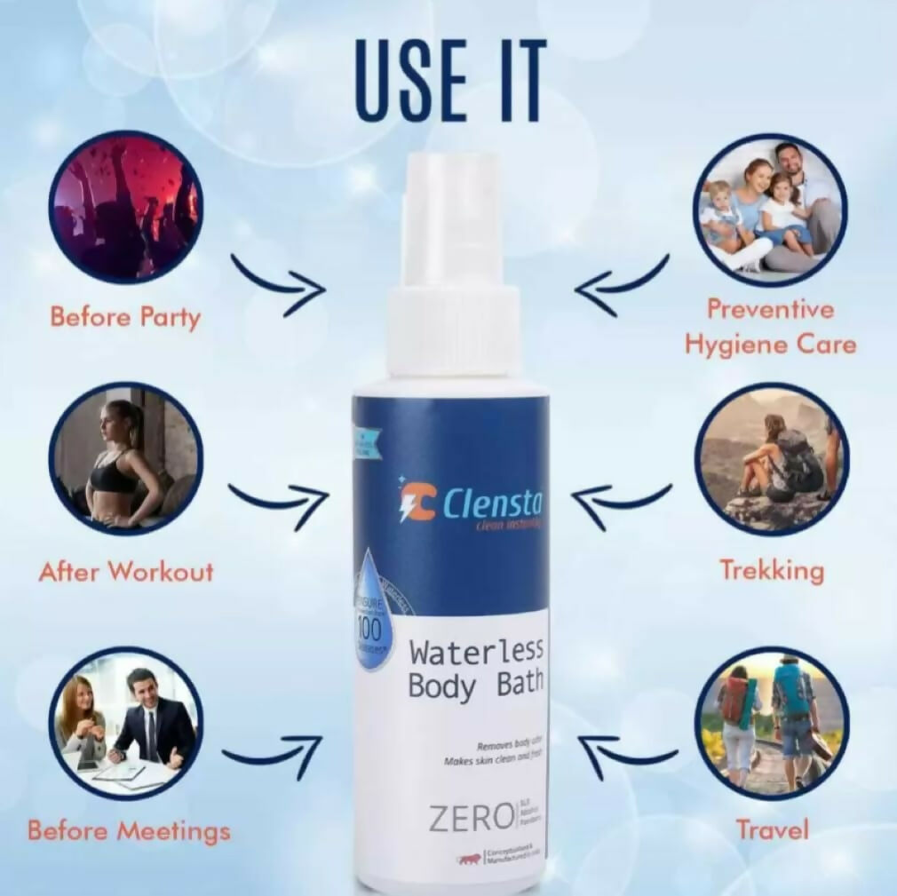Clensta Waterless Body Bath For Men - Distacart
