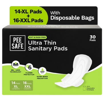 Pee Safe Comfort Ultra Thin Sanitary Pads For Women (30 Pads) - Dista