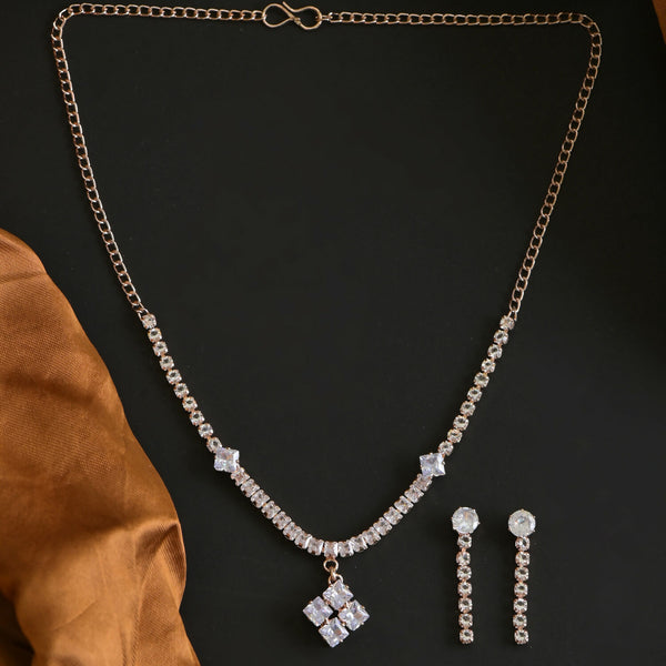 Joban Fashion Women Golden White Ad Necklace Set With Earrings - Distacart