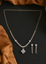 Thumbnail for Joban Fashion Women Golden White Ad Necklace Set With Earrings - Distacart