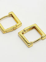 Thumbnail for NVR Men's Gold-Plated Geometric Shape Stainless Steel Hoop Earrings - Distacart
