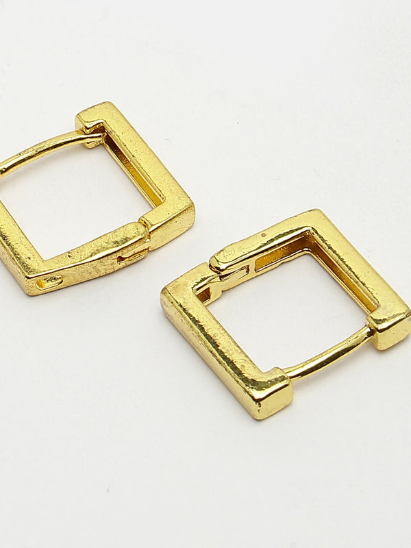 NVR Men's Gold-Plated Geometric Shape Stainless Steel Hoop Earrings - Distacart
