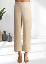 Thumbnail for Joban Fashion Beige Linen Embroidered Readymade Cord Set - Distacart