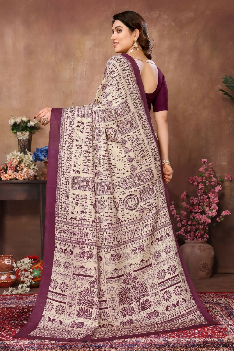 Aafreen Partywear Designer Purple Khadi Fancy Saree - Distacart