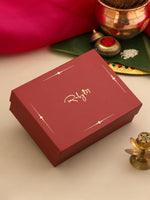 Thumbnail for Ruby Raang Rajkumari Necklace With Earrings And Maang Tikka - Distacart