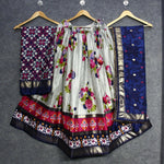 Thumbnail for Preksha Creation Tusser Silk With Ajarakh Prints Women Lehenga Choli - Nevy Blue - Distacart