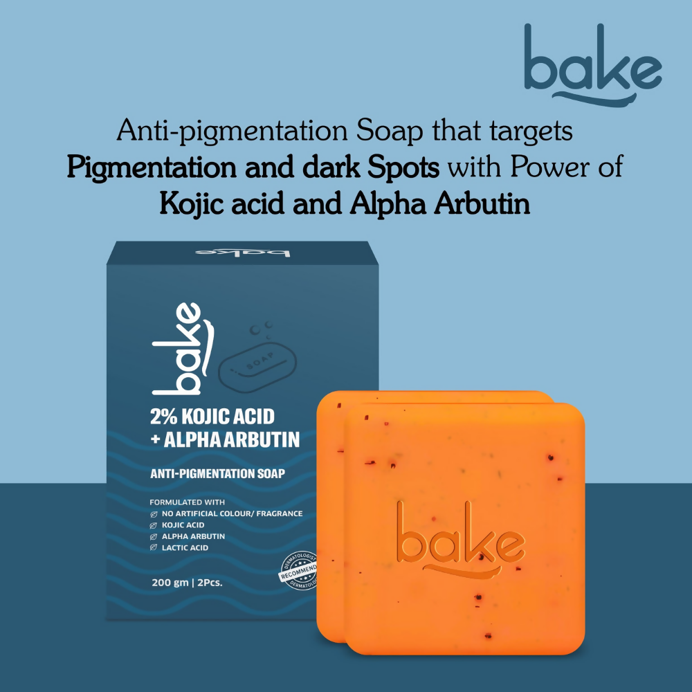 Bake Tan Removal Exfoliating Bath Kit - 100% Ramie Plant Fibre Gloves + Kojic Acid Soap (2 Pcs) with Scrub Treatment