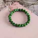 Thumbnail for NVR Men & Women Green Marble Crystal Beaded Elasticated Bracelet - Distacart