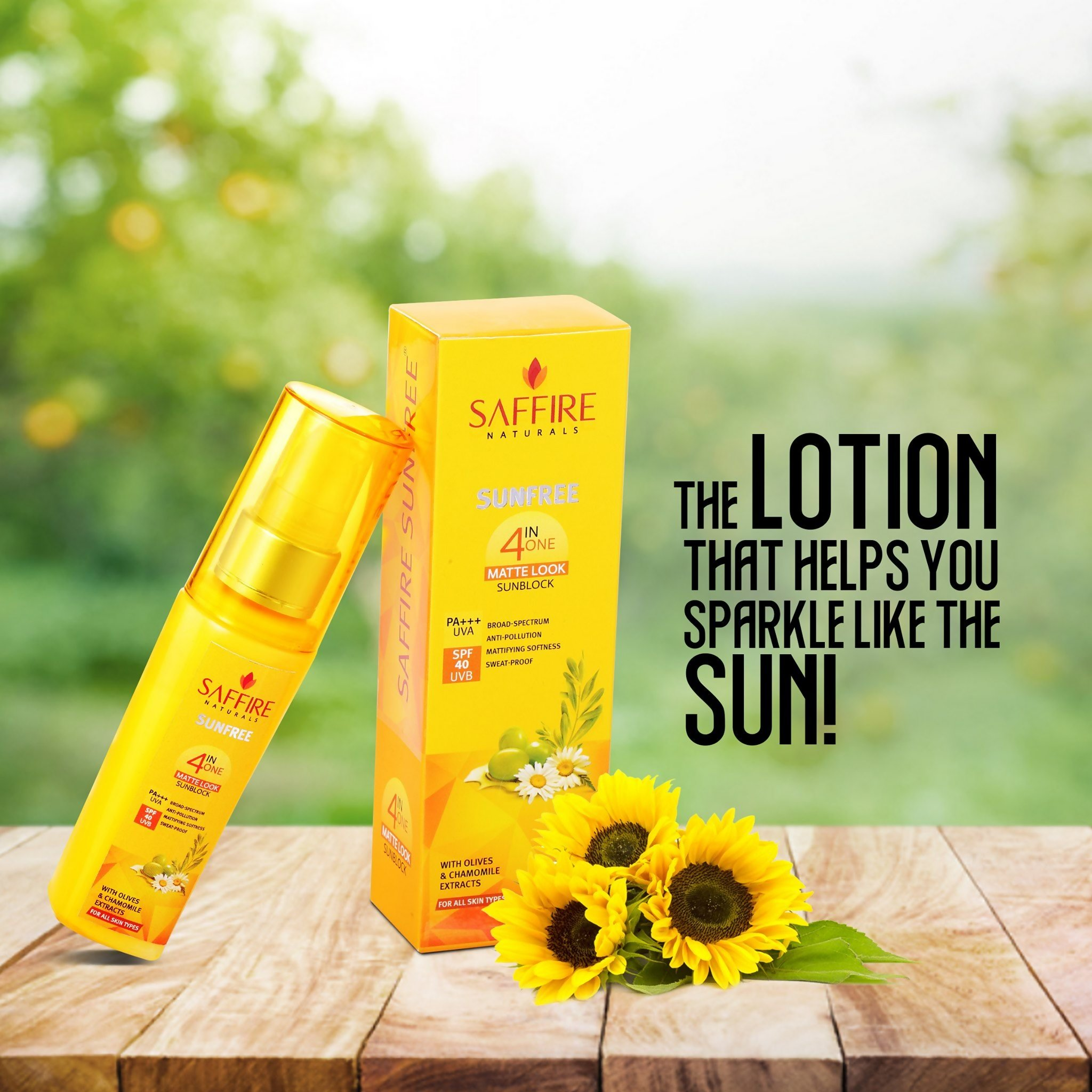 Saffire Naturals 4-In-One SunFree Matte Look SunBlock SPF 40 - Distacart