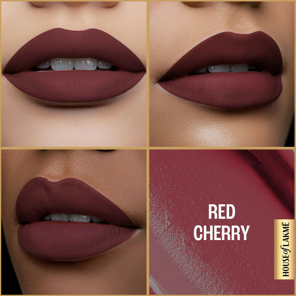 Lakme Ultimate Glam Matte Liquid Lipstick - Red Cherry - Distacart
