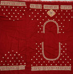 Thumbnail for Jyoti Fashion Women's Red Velvet Multi Thread Embroidered with Zircon Diamond Wedding Lehenga Choli - Distacart