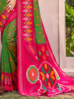Thumbnail for Shree Shyam Fashion Mehandi Pochampally Silk Saree - Distacart