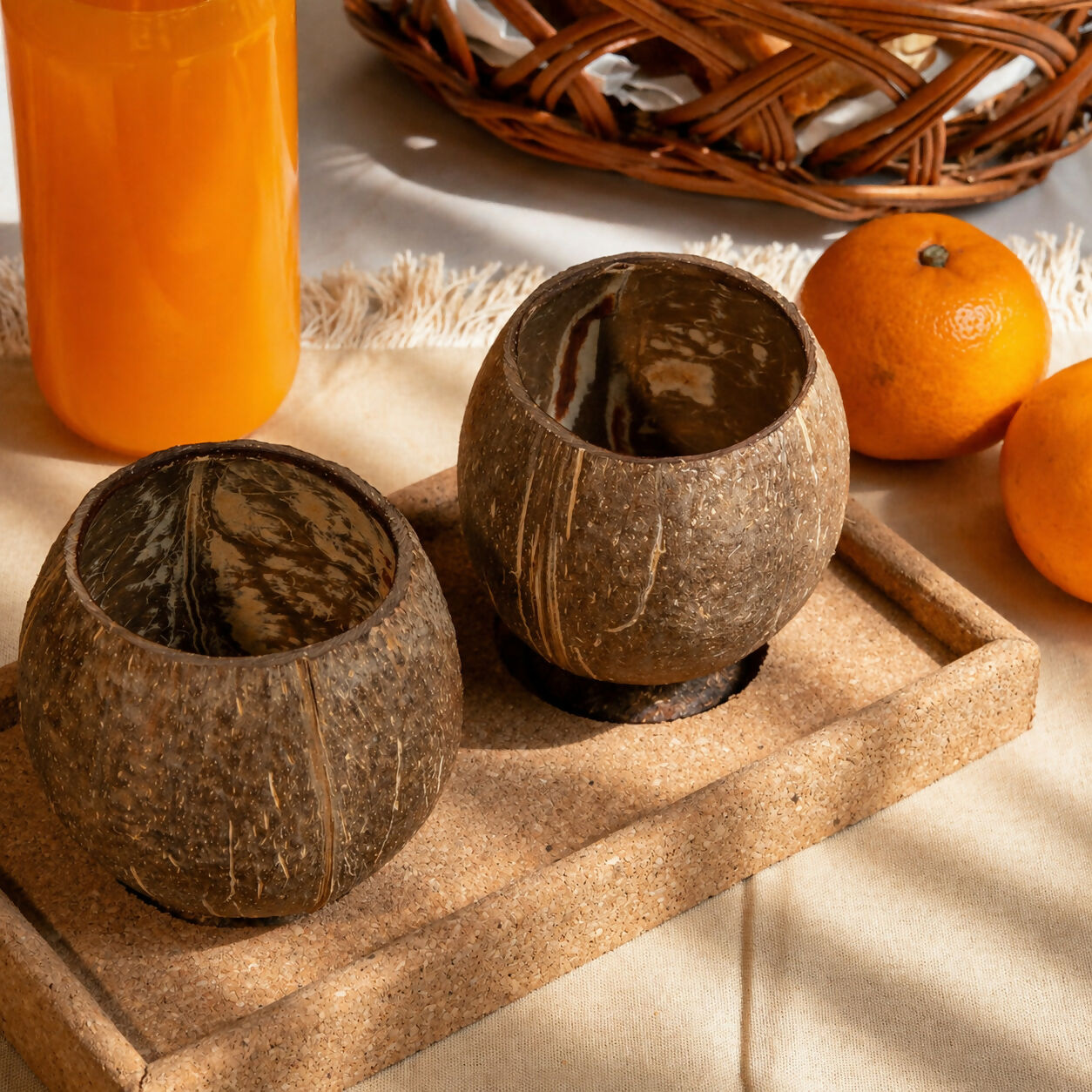Thenga Handmade Large Coconut Shell Cups - Dista