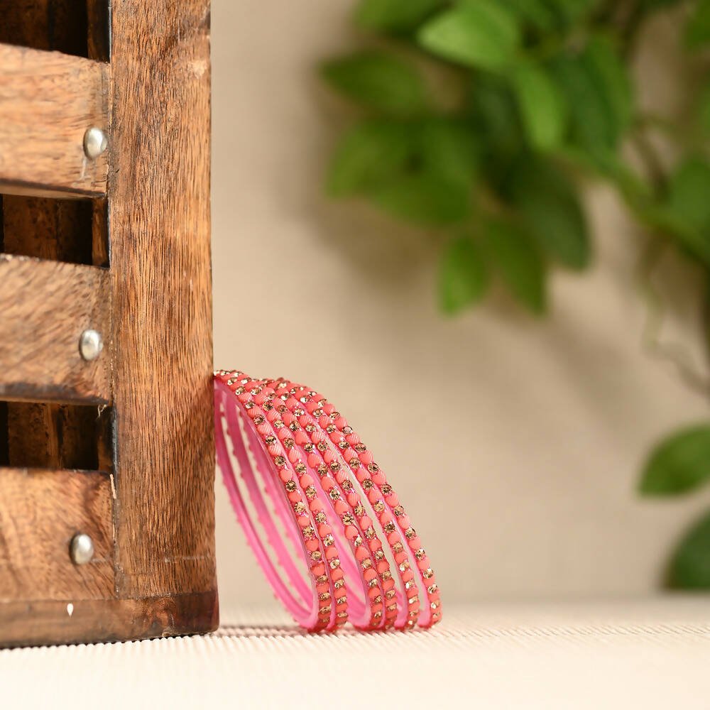 Afast Elegant Bridal & Wedding Party Fashion Bangle/Kada Set, Pink, Glass, Pack Of 12 Model No- A5 - Distacart