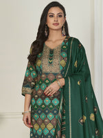 Thumbnail for Jyoti Fashion Women's Multicolor Pashmina Digital Printed Kurta with Trouser & Dupatta - Distacart