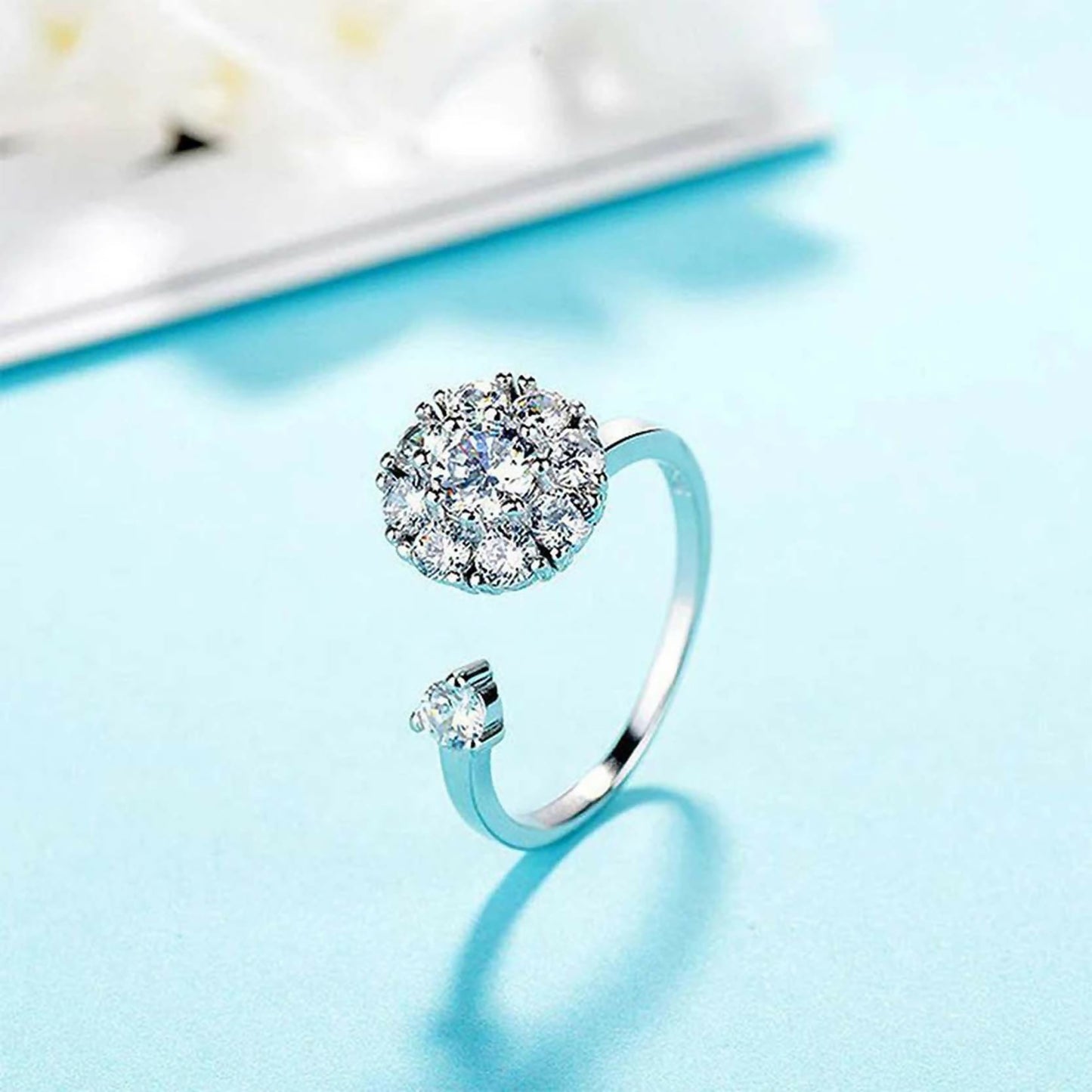 Joban Fashion Silver Brass Adjustable Ring - Distacart
