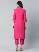 Thumbnail for Ahalyaa Womens Pink Crepe Printed Kurtas - Distacart