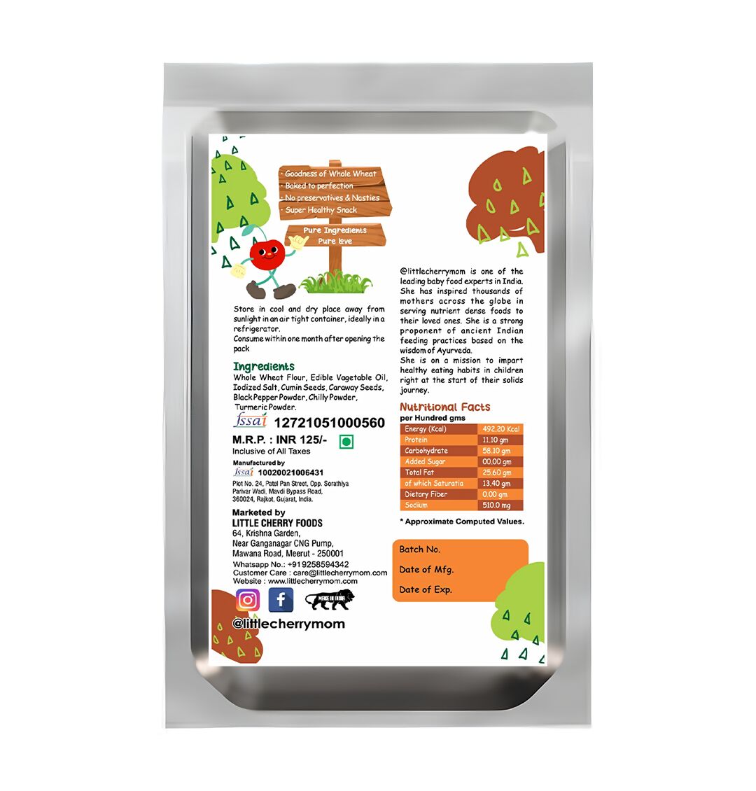 Littlecherrymom Whole Wheat Khakhra – Masala - Distacart