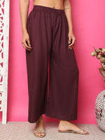 Thumbnail for TAG 7 Women Flared Wide Leg Palazzos - Distacart