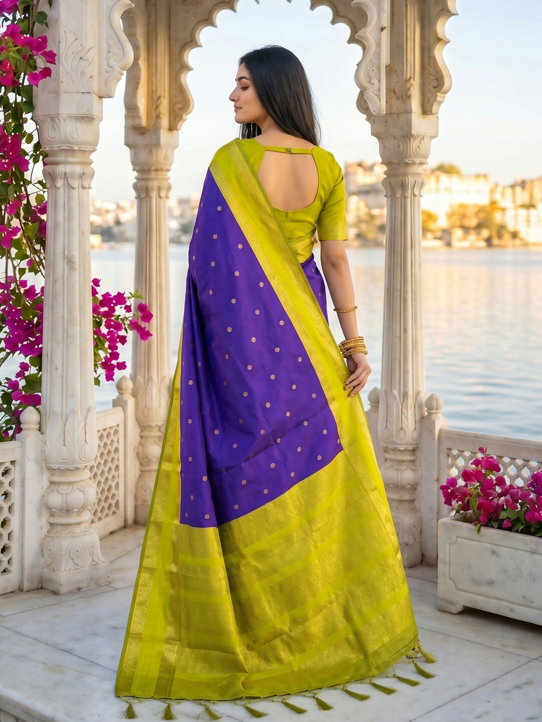 Shree Shyam Fashion Navy Blue Silk Blend Saree - Dista