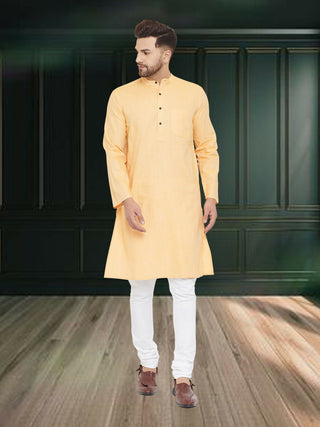 Even Apparels Men's Pure Cotton Yellow Kurta - Distacart