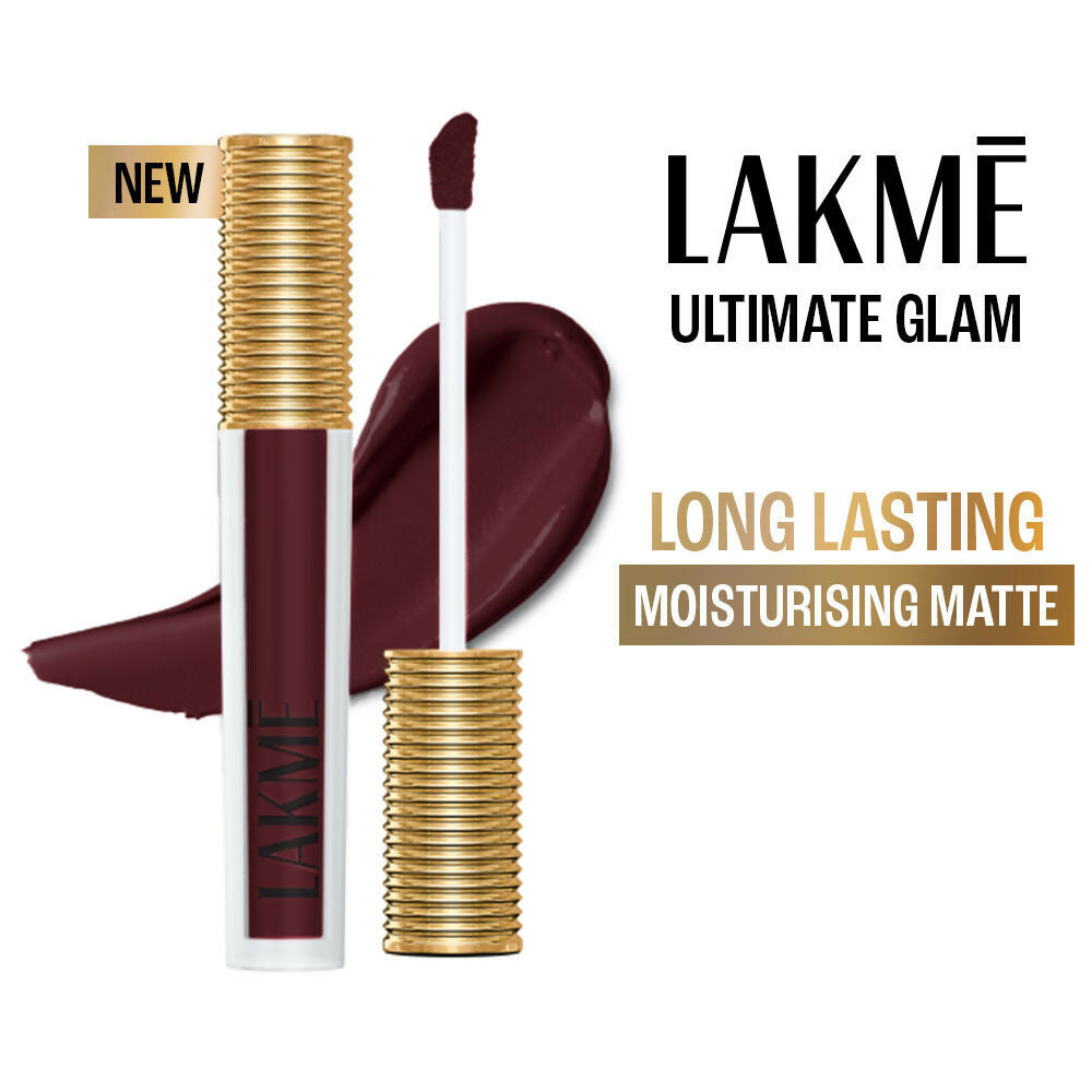 Lakme Ultimate Glam Matte Liquid Lipstick - Wine Touch - Distacart