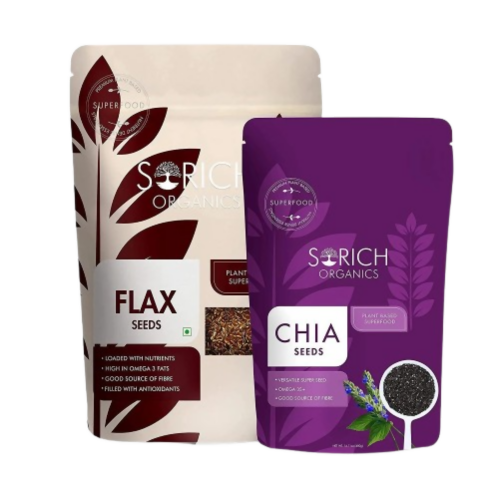 Sorich Organics Combo of Raw Flax Seeds + Chia Seeds - Distacart