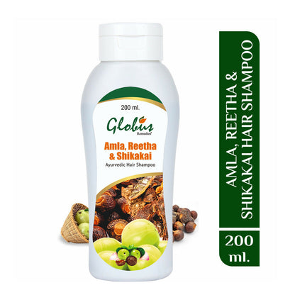 Globus Remedies Amla Reetha Shikakai Shampoo - Distacart