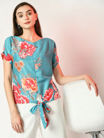 Thumbnail for Myshka Women's Sea Green Printed Top - Distacart