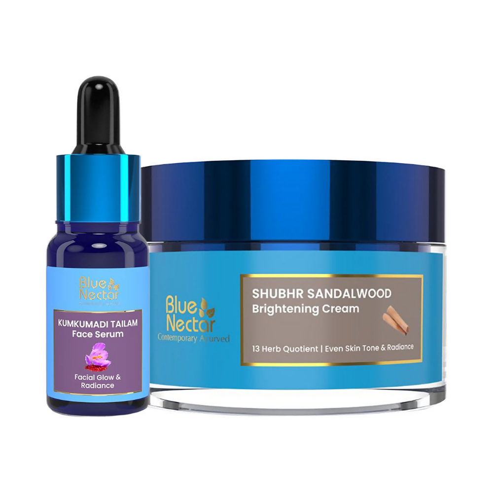 Blue Nectar Kumkumadi Serum + B&R Sandalwood Cream Combo - Distacart