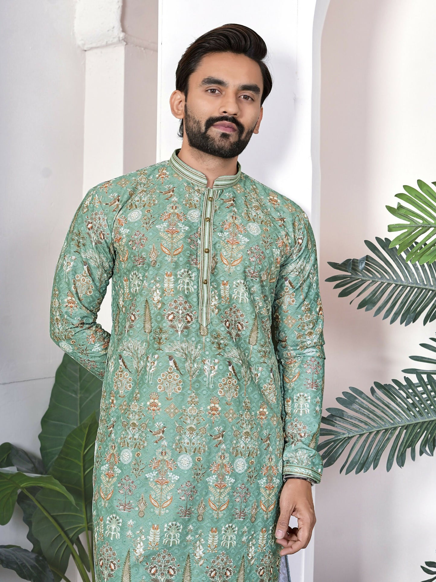 Anaita Green Digital Printed Work Cotton Straight Kurta - Distacart